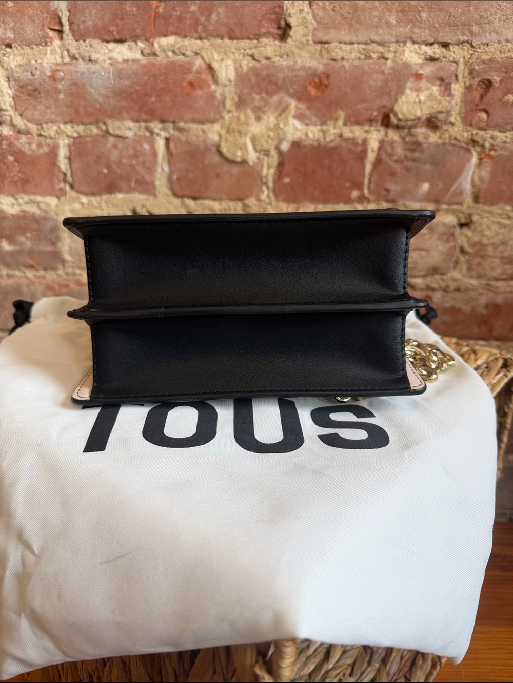 Tous “Kaos” Navy And Brown Monogram Crossbody With Gold Chain View 5